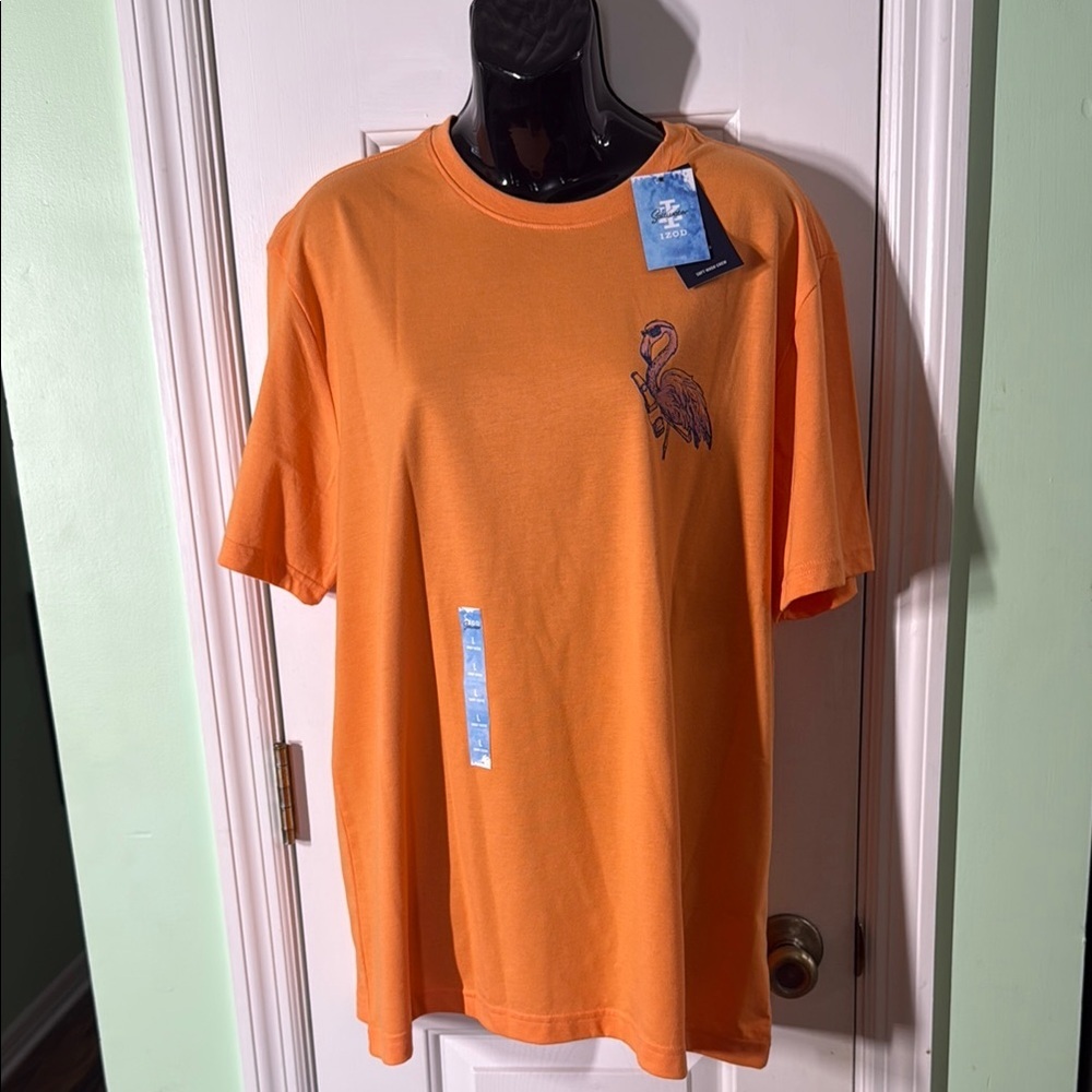 Izod Orange Flamingo With Beer Wicked Tropic IPA T-Shirt Craft Beer Size Large
